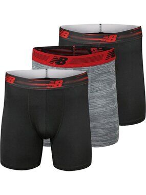 Ultra Soft Performance 6" Boxer Briefs for Men - No Fly, 3 Pack, Comfort Fit